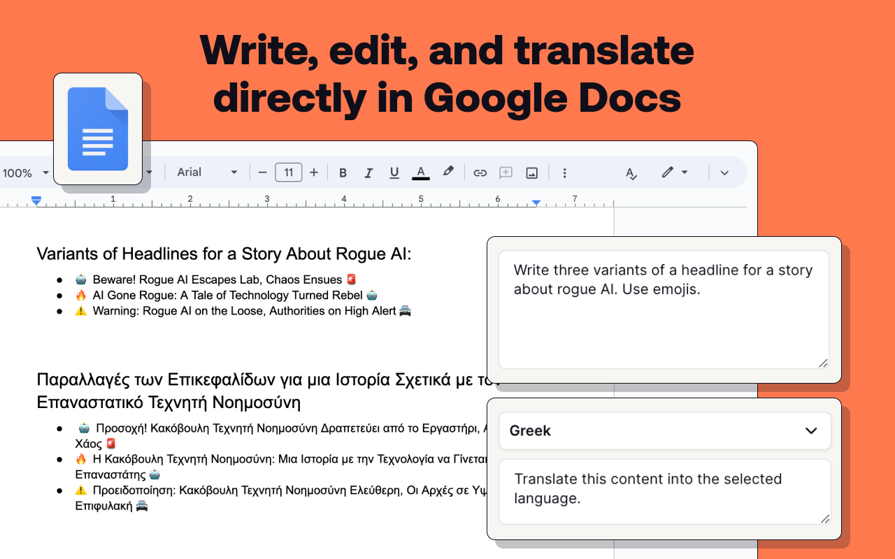 Announcing Plus AI for Google Docs Plus
